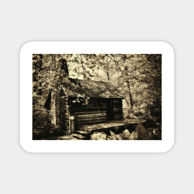 Pioneer Days - Log Cabin Magnet by JimDeFazioPhotography