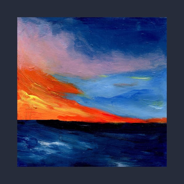 Shaded sky and turbulent oceans painting by Artisy Artist 