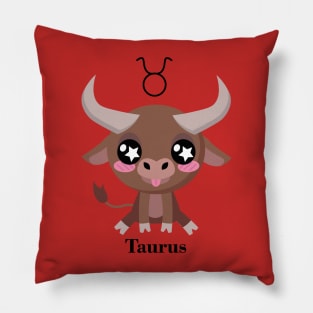 Taurus Zodiac Sign Cute Pillow