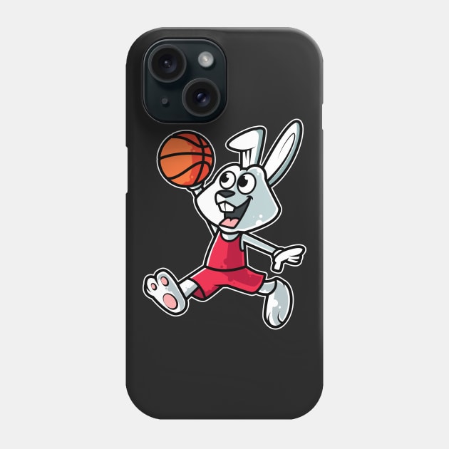 Rabbit Basketball Game Day Funny Team Sports B-ball Bunny print Phone Case by theodoros20