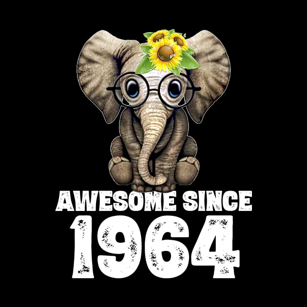 Awesome since 1964 56 Years Old Bday Gift 56th Birthday by DoorTees