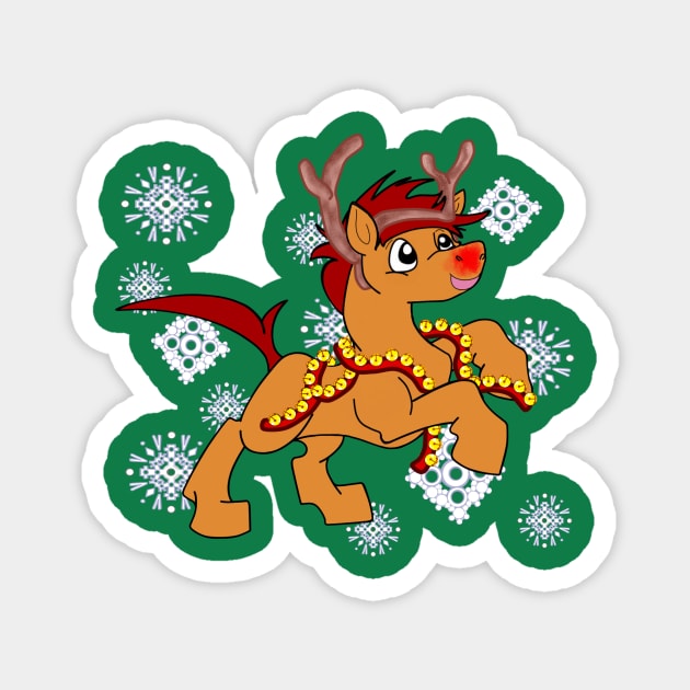 Chess the Red-Nosed Mustang Magnet by RockyHay