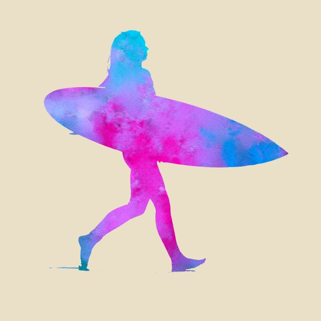 Surfer Girl Pink and Blue by AKdesign