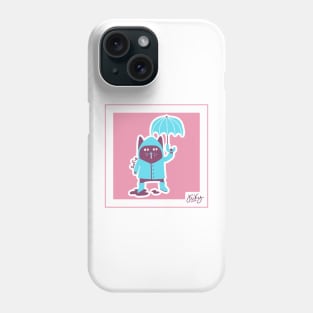 Cat in a rainy day Phone Case