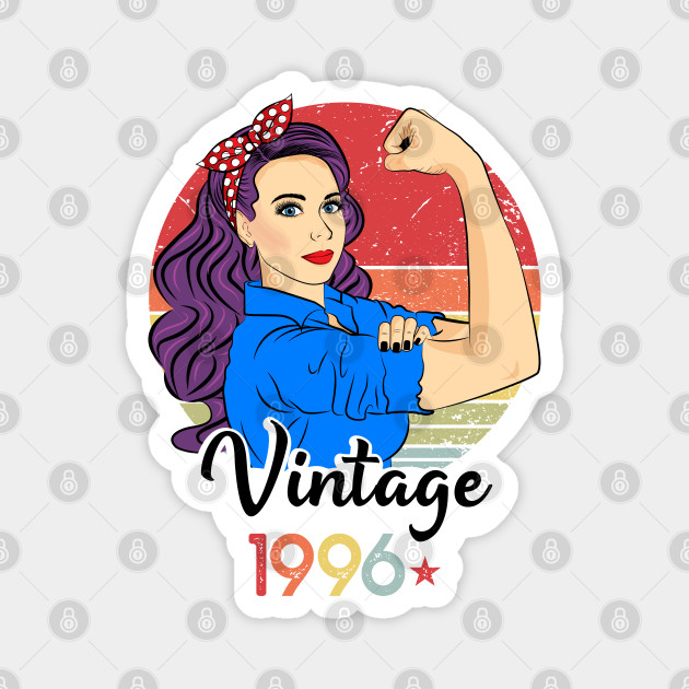 24th Birthday Vintage 1996 24 Year Old Bday Born In 1996 24th Birthday Magnet Teepublic Au