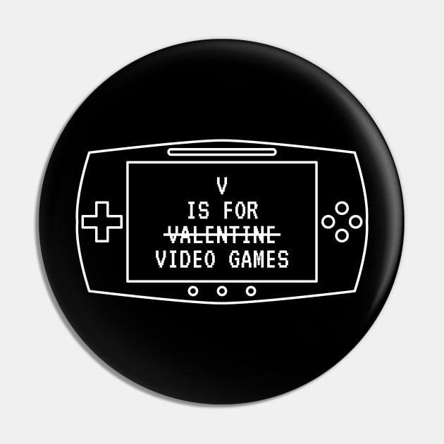 V Is For Valentine Video Games Pin by Lasso Print