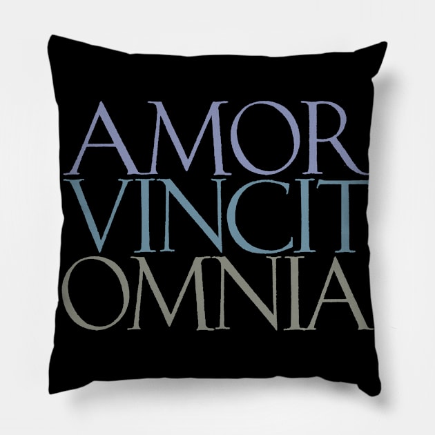 Amor Vincit Omnia - Love Conquers All Pillow by DesignCat