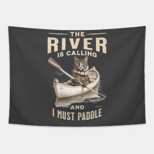 kayaking cat Tapestry