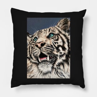 White Tiger Portrait Pillow