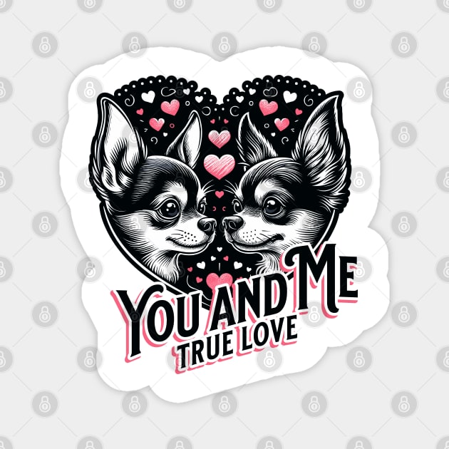 Chihuahua Love Valentines gift art Magnet by Casually Fashion Store