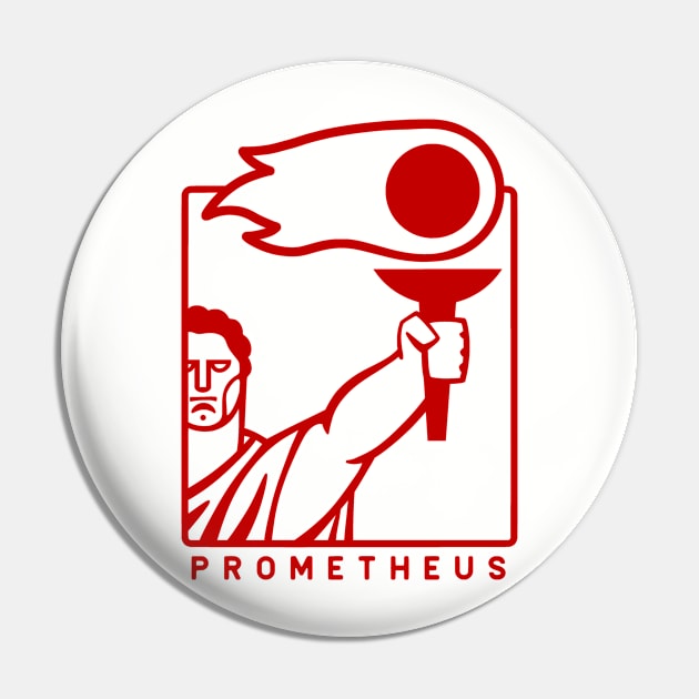 Minimalist art of Prometheus. For Geek mythology fans in red ink Pin by croquis design