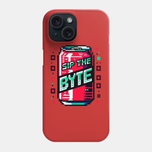 Cyberpunk Pixel Soda Can - Sip the Byte 2D Game Style Phone Case