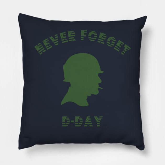 D-DAY Tribute 80 anniversary Pillow by DavidBriotArt