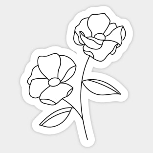 Floral Bunch Minimalist Illustration (1) Sticker for Sale by Papaink