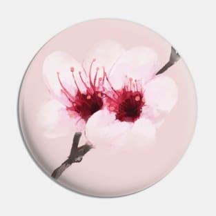 Watercolor Cherry Blossom Pin