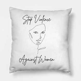 Stop Violence Against Women - LineArt Pillow