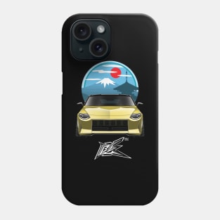 nissan 400z lowered stanced black yellow Phone Case