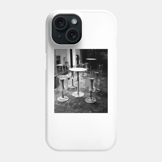 Pavia. Cafe at Night II. Black and White. 2010 Phone Case by IgorPozdnyakov