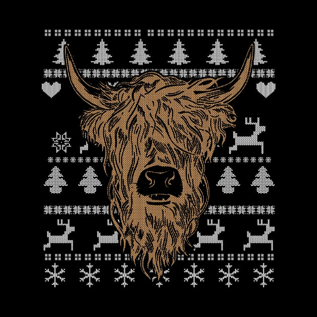 Highland Cow Ugly Christmas by Shiva121