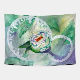 Abstract peony Tapestry