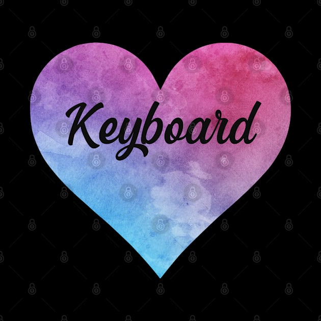 Keyboard heart. Perfect present for mom dad friend him or her by SerenityByAlex