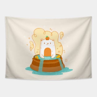 Bear in bathhouse Tapestry