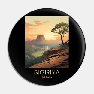 A Vintage Travel Illustration of Sigiriya - Sri Lanka Pin