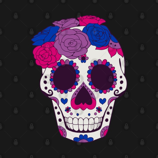 Bisexual Pride - Sugarskull Dia De Los Muertos by celestinaart