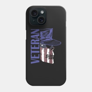 Veteran Painted American Flag Military Skull Phone Case