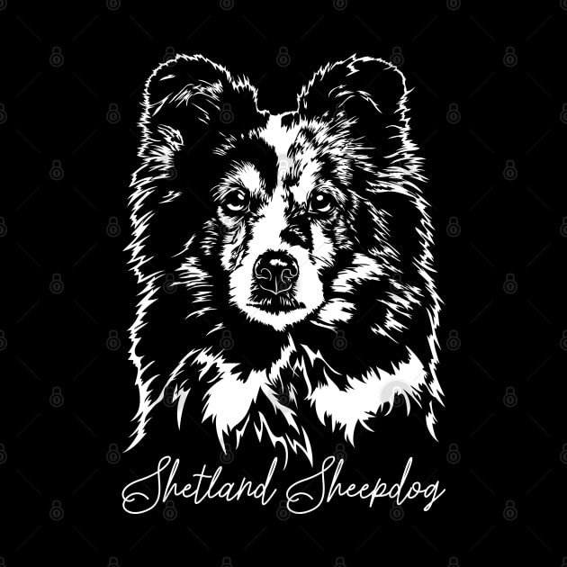 Funny Proud Sheltie Shetland Sheepdog dog portrait by wilsigns