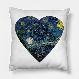 The Starry Night Heart Pillow