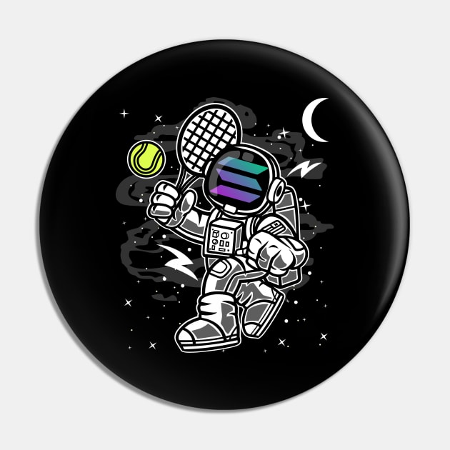 Astronaut Tennis Solana SOL Coin To The Moon Crypto Token Cryptocurrency Blockchain Wallet Birthday Gift For Men Women Kids Pin by Thingking About