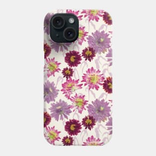 Pressed Pom Pom Pink and Purple Flowers Phone Case