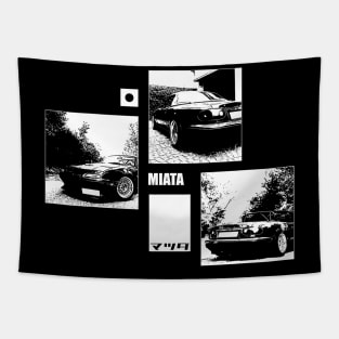 Mazda Miata MX-5 Black 'N White Archive (BLACK VERSION) Tapestry