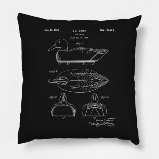 Duck Decoy Patent - Hunter Outdoorsman Art - Black Chalkboard Pillow