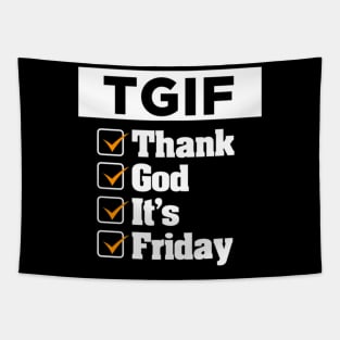 T G I F Thank God Its Friday Weekday Weekend Tapestry