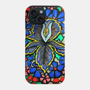 Mindful Flower Blue by LowEndGraphics Phone Case