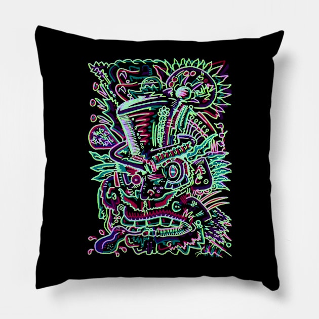 Utterly Mad Hatter Pillow by Rukz One