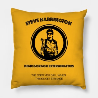 Steve Harrington Demogorgon Exterminators - Black Pillow