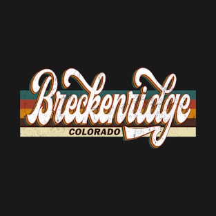 Breckenridge Colorado US State Map Vintage Retro 70s 80s style T-Shirt