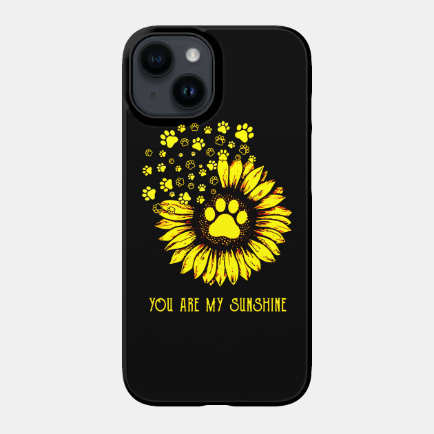 You're My Sunshine, Dog Paw Sunflower Printed Leather Pattern