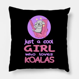 Cute Girl Who Loves Koalas Pillow