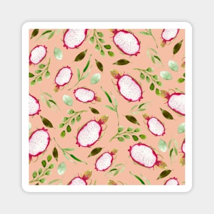 Dragonfruit on Coral  | Watercolor | Pattern Magnet