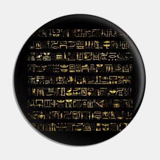 Golden Egyptian hieroglyphs Pin
