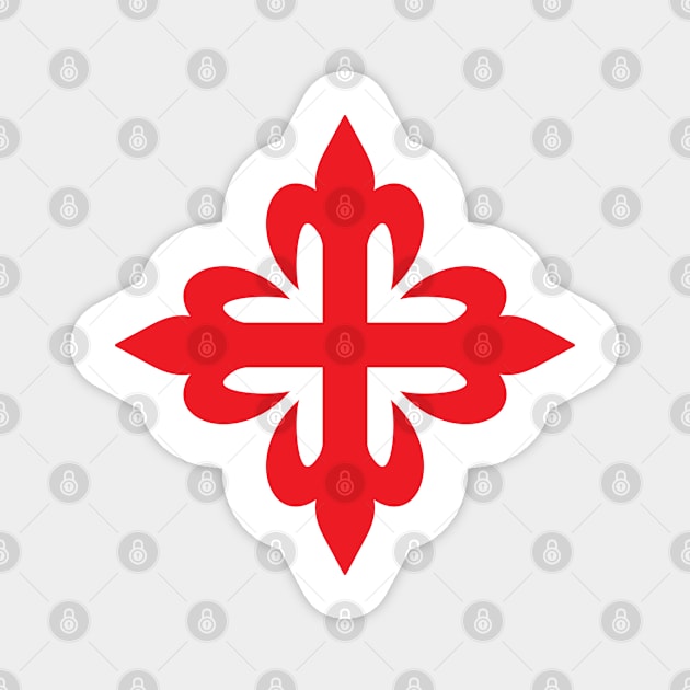 Flowered cross (red) Magnet by PabloDeChenez