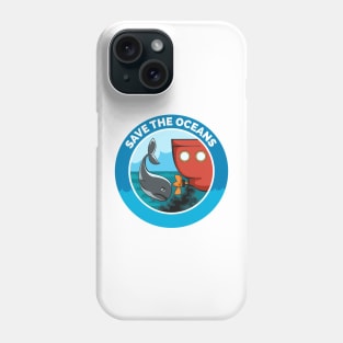 Save the Oceans Cartoon Emblem Phone Case