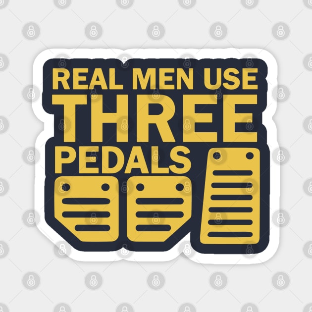 real men use three pedals Magnet by Quincey Abstract Designs