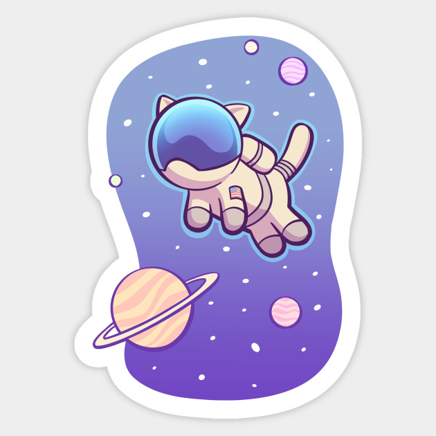 Catstronaut - The Cat Astronaut From Space - Astronaut - Sticker