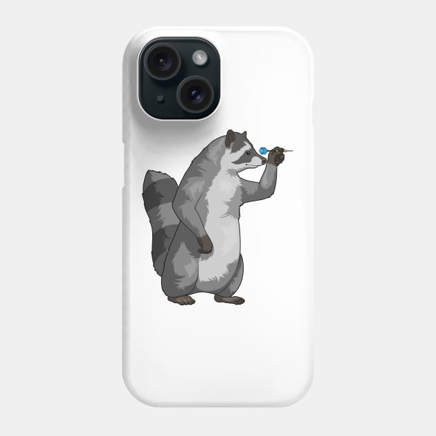 Racoon Darts Dart Phone Case by Markus Schnabel