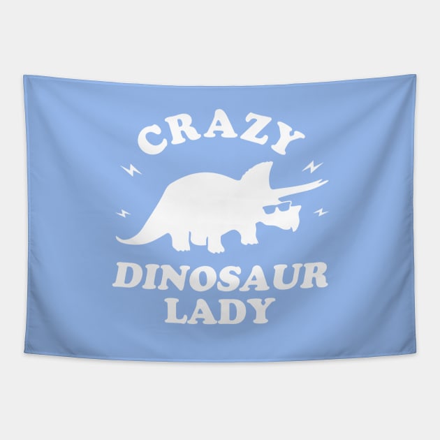 Crazy Dinosaur Lady Tapestry by dinosareforever